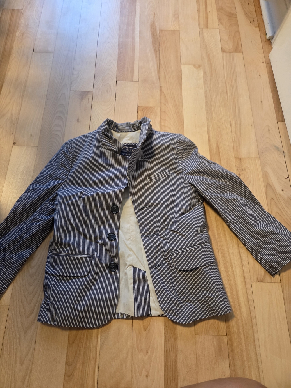 Mayoral Navy and White Pinstripe Blazer Jacket